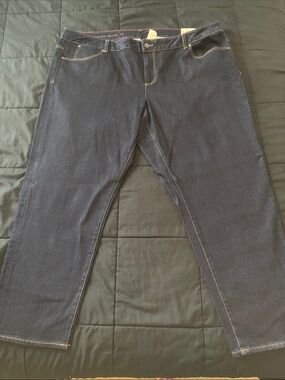 Talbots W-Signature Women’s Dark Navy Relaxed Stretch Jeans Slim ankle NWT 24W
